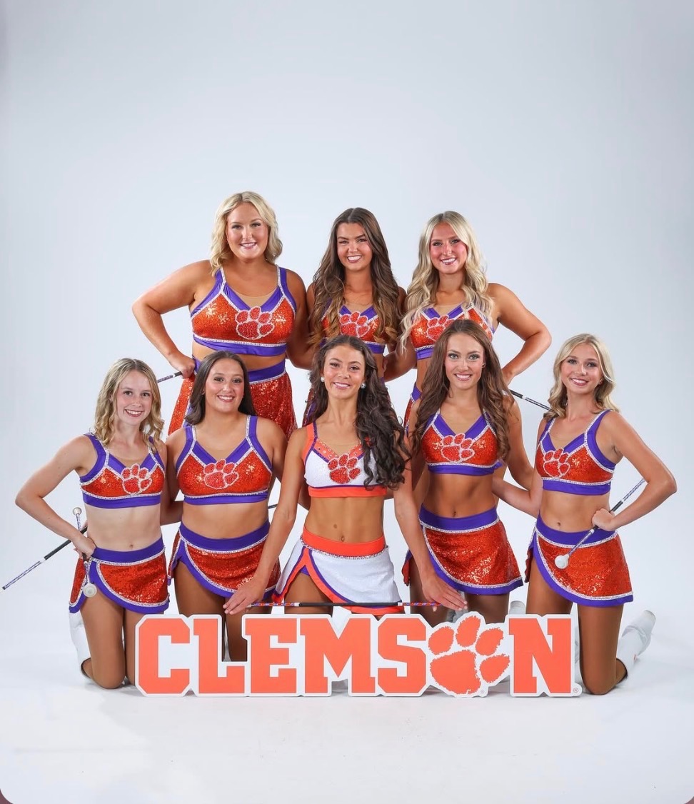 Clemson University Feature Twirlers in their finished Show Off costumes